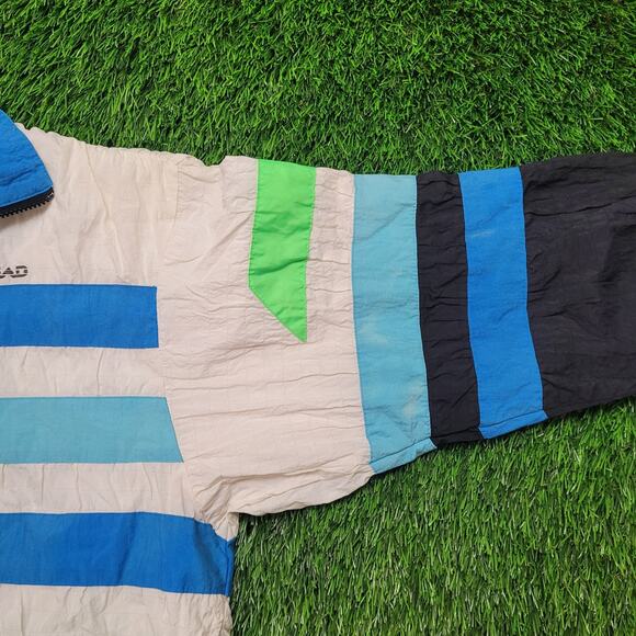 Vintage 80s HEAD Windbreaker Jacket Mens S/M Boxy Fit Neon Cropped Boxy - Picture 5 of 8